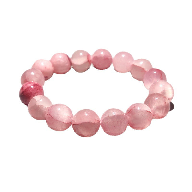 Wholesale Agate Chalcedony Crackle Pink Bracelet